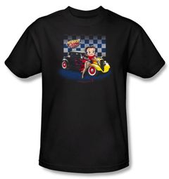Betty Boop T-shirt Hot Rod Boop Adult Black Tee Betty Boop T-shirt Hot Rod Boop Adult Black Tee
