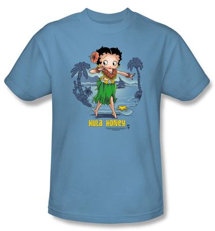 Betty Boop T-shirt Hula Honey Adult Carolina Blue Tee