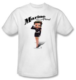 Betty Boop T-shirt Marine Boop Adult White Tee Betty Boop T-shirt Marine Boop Adult White Tee