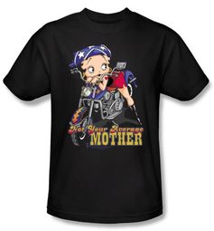 Betty Boop T-shirt Not Your Average Mother Adult Black Tee Betty Boop T-shirt Not Your Average Mother Adult Black Tee
