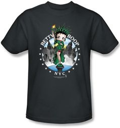 Betty Boop T-shirt NYC Adult Black Tee Betty Boop T-shirt NYC Adult Black Tee