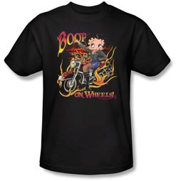 Betty Boop T-shirt On Wheels Adult Black Tee Betty Boop T-shirt On Wheels Adult Black Tee