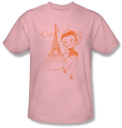 Betty Boop T-shirt Oui Oui Adult Pink Tee Shirt Betty Boop T-shirt Oui Oui Adult Pink Tee Shirt