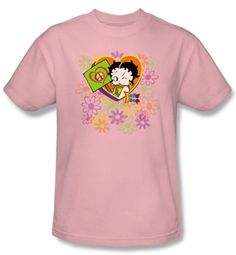 Betty Boop T-shirt Peace Love and Boop Adult Pink Tee Betty Boop T-shirt Peace Love and Boop Adult Pink Tee