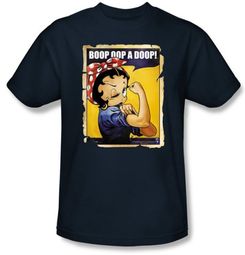 Betty Boop T-shirt Power Adult Navy Blue Tee Betty Boop T-shirt Power Adult Navy Blue Tee