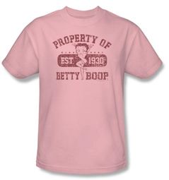 Betty Boop T-shirt Property Of Betty Boop Adult Pink Tee Betty Boop T-shirt Property Of Betty Boop Adult Pink Tee