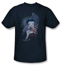 Betty Boop T-shirt Proud Betty Adult Navy Tee Shirt Betty Boop T-shirt Proud Betty Adult Navy Tee Shirt