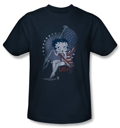 Betty Boop T-shirt Proud Betty Adult Navy Tee Shirt