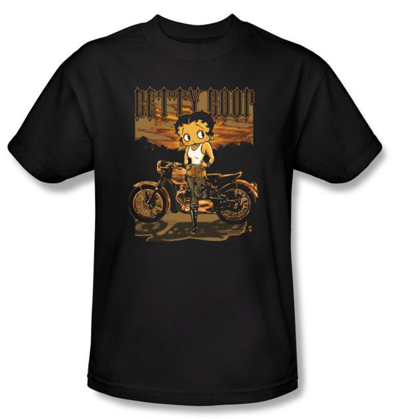 Betty Boop T-shirt Rebel Rider Adult Black Tee