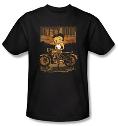 Betty Boop T-shirt Rebel Rider Adult Black Tee Betty Boop T-shirt Rebel Rider Adult Black Tee