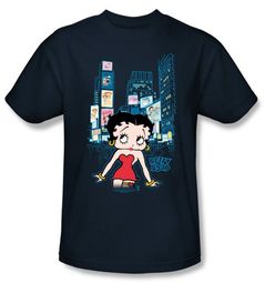 Betty Boop T-shirt Square Adult Black Tee Betty Boop T-shirt Square Adult Black Tee