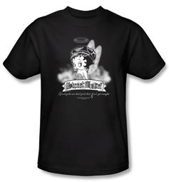 Betty Boop T-shirt Street Angel Adult Black Tee Shirt Betty Boop T-shirt Street Angel Adult Black Tee Shirt