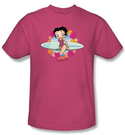 Betty Boop T-shirt Surf Adult Hot Pink Tee