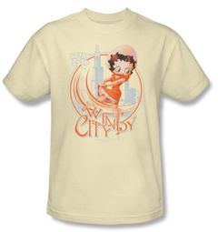 Betty Boop T-shirt The Windy City Adult Cream Tee Betty Boop T-shirt The Windy City Adult Cream Tee