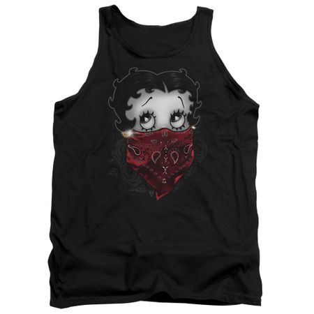 Betty Boop Tank Top Bandana & Roses Black Tanktop