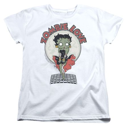 Betty Boop Womens Shirt Breezy Zombie Love White T-Shirt