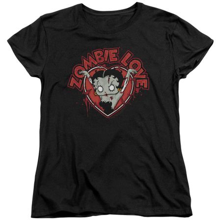 Betty Boop Womens Shirt Heart You Forever Black T-Shirt
