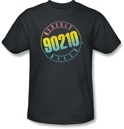Beverly Hills 90210 T-shirt Color Blend Logo Charcoal Tee Shirt