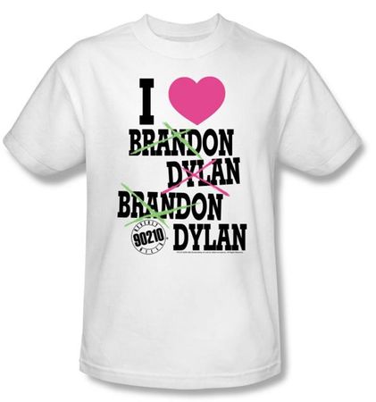 Beverly Hills 90210 T-shirt I Heart 90210 Adult White Tee Shirt