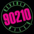 Beverly Hills 90210 T-shirt TV Series Neon Logo Adult Black Tee Shirt