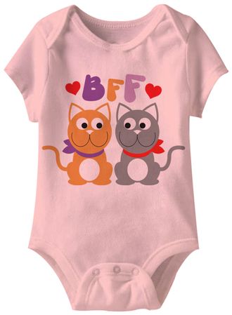 BFF Funny Baby Romper Pink Infant Babies Creeper