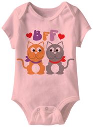 BFF Funny Baby Romper Pink Infant Babies Creeper BFF Funny Baby Romper Pink Infant Babies Creeper