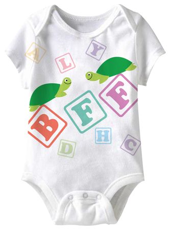 BFF Turtles Funny Baby Romper White Infant Babies Creeper