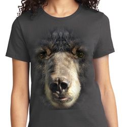 Big Black Bear Face Ladies Shirts