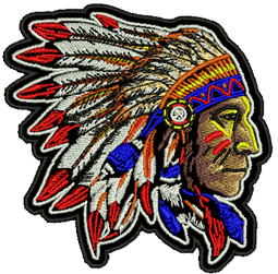 Big Chief Native American Indian Iron On Applique Patch
