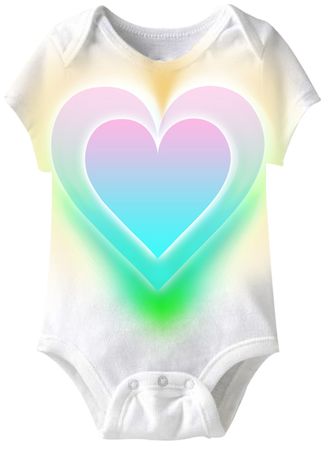 Big Colorful Heart Funny Baby Romper White Infant Babies Creeper