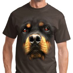 Big Rottweiler Face Mens Shirts