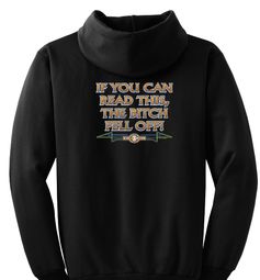 Biker Hoodie Hooded Sweatshirt The Bitch Fell Off Black Hoody