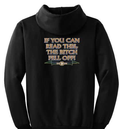 Biker Hoodie Hooded Sweatshirt The Bitch Fell Off Black Hoody