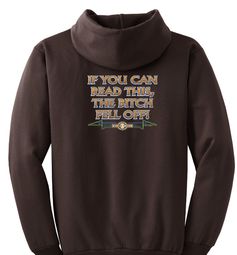 Biker Hoodie Hooded Sweatshirt The Bitch Fell Off Brown Hoody