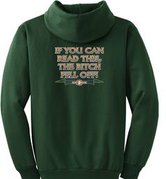 Biker Hoodie Hooded Sweatshirt The Bitch Fell Off Dark Green Hoody
