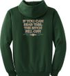 Biker Hoodie Hooded Sweatshirt The Bitch Fell Off Dark Green Hoody