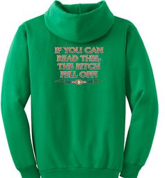 Biker Hoodie Hooded Sweatshirt The Bitch Fell Off Kelly Green Hoody