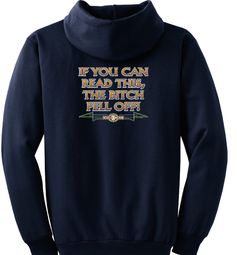 Biker Hoodie Hooded Sweatshirt The Bitch Fell Off Navy Hoody