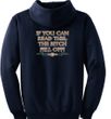 Biker Hoodie Hooded Sweatshirt The Bitch Fell Off Navy Hoody