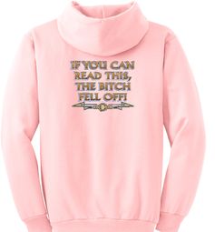 Biker Hoodie Hooded Sweatshirt The Bitch Fell Off Pink Hoody