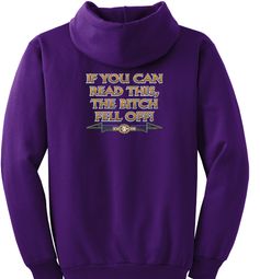 Biker Hoodie Hooded Sweatshirt The Bitch Fell Off Purple Hoody