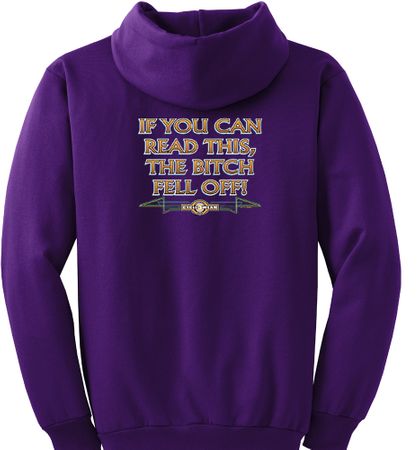 Biker Hoodie Hooded Sweatshirt The Bitch Fell Off Purple Hoody