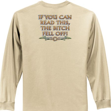 Biker Long Sleeve T-shirt The Bitch Fell Off Adult Sand Shirt