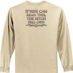 Biker Long Sleeve T-shirt The Bitch Fell Off Adult Sand Shirt