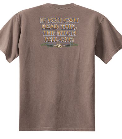 Biker Pigment Dyed T-shirt The Bitch Fell Off Chestnut Tee Shirt