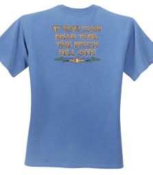 Biker Pigment Dyed T-shirt The Bitch Fell Off Medium Blue Tee Shirt