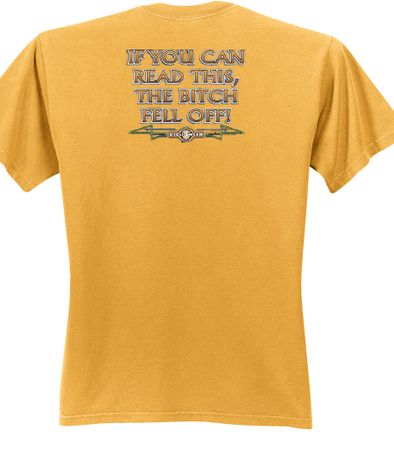 Biker Pigment Dyed T-shirt The Bitch Fell Off Mustard Tee Shirt