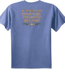 Biker Pigment Dyed T-shirt The Bitch Fell Off Night Blue Tee Shirt