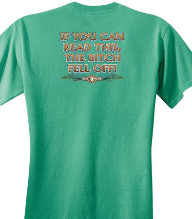 Biker Pigment Dyed T-shirt The Bitch Fell Off Piper Green Tee Shirt