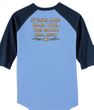 Biker Raglan T-shirt The Bitch Fell Off Carolina Blue/Navy Shirt